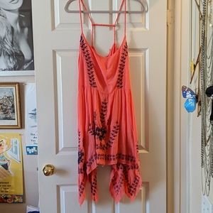 Free People Coral Pink Strappy Dress